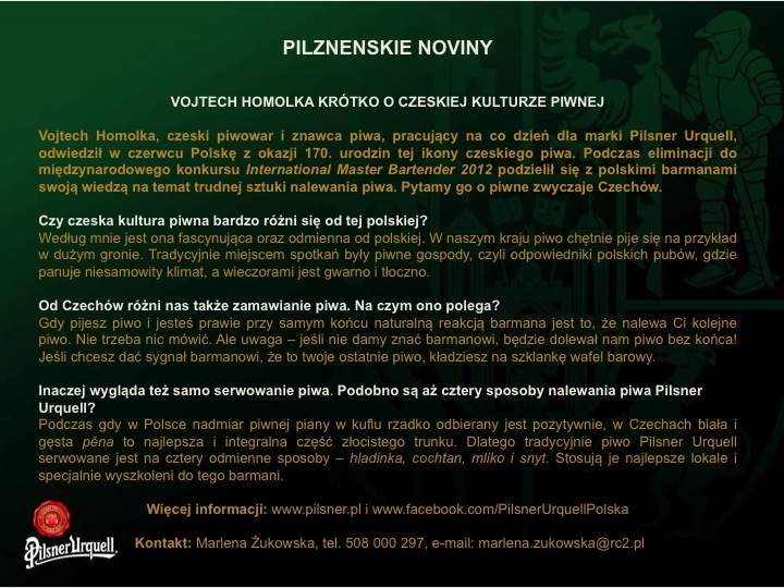 Wiedza na temat trudnej sztuki nalewania piwa. Piwne zwyczaje Czechów.