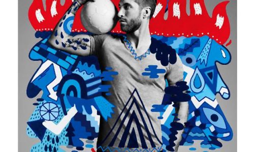 Gwiazdy futbolu w pozycjach oczami obowiązujący artystów