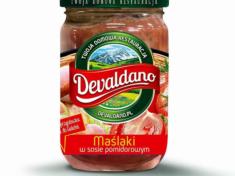 Maślaki w sosie pomidorowym