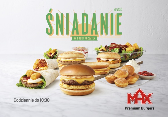Wiosenny powiew nowości – MAX Premium Burgers wprowadza Menu Śniadaniowe LIFESTYLE, Żywienie - Już od 1 kwietnia w MAX Premium Burgers będzie można zjeść pyszne i sycące śniadania.