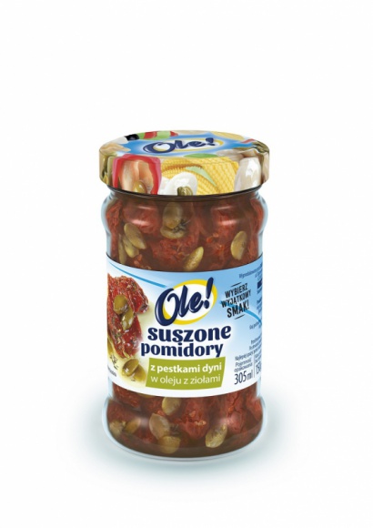 Suszone pomidory z pestkami dyni w oleju z ziołami OLE! LIFESTYLE, Żywienie - Więcej na: www.wole-ole.pl