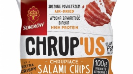CHRUP’US – do chrupania dla całej rodziny LIFESTYLE, Żywienie - Wyjątkowo chrupkie, z wysoką zawartością mięsa i o pysznym smaku. Takie są Salami Chips – pierwszy produkt w nowej linii CHRUP’US firmy Sokołów. To jedyne na rynku suszone powietrzem plasterki salami.
