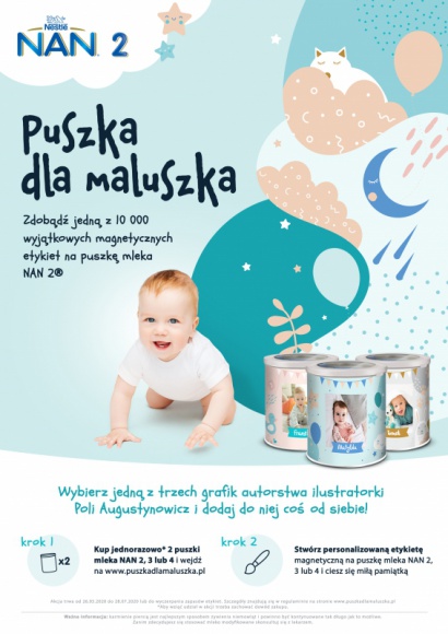 Puszka dla Maluszka od NAN 2 LIFESTYLE, Żywienie - W Kreatywnej Pracowni NAN 2 możesz zaprojektować wyjątkową etykietę magnetyczną z imieniem i zdjęciem swojego maluszka!