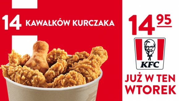 Wtorkowy kubełek KFC powraca! LIFESTYLE, Żywienie - Na to fani soczystego kurczaka czekali od dawna. Kultowy Wtorkowy Kubełek powraca do KFC już w najbliższy wtorek.