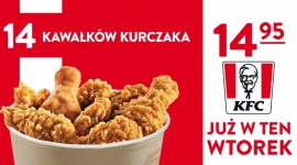 Wtorkowy kubełek KFC powraca! LIFESTYLE, Żywienie - Na to fani soczystego kurczaka czekali od dawna. Kultowy Wtorkowy Kubełek powraca do KFC już w najbliższy wtorek.