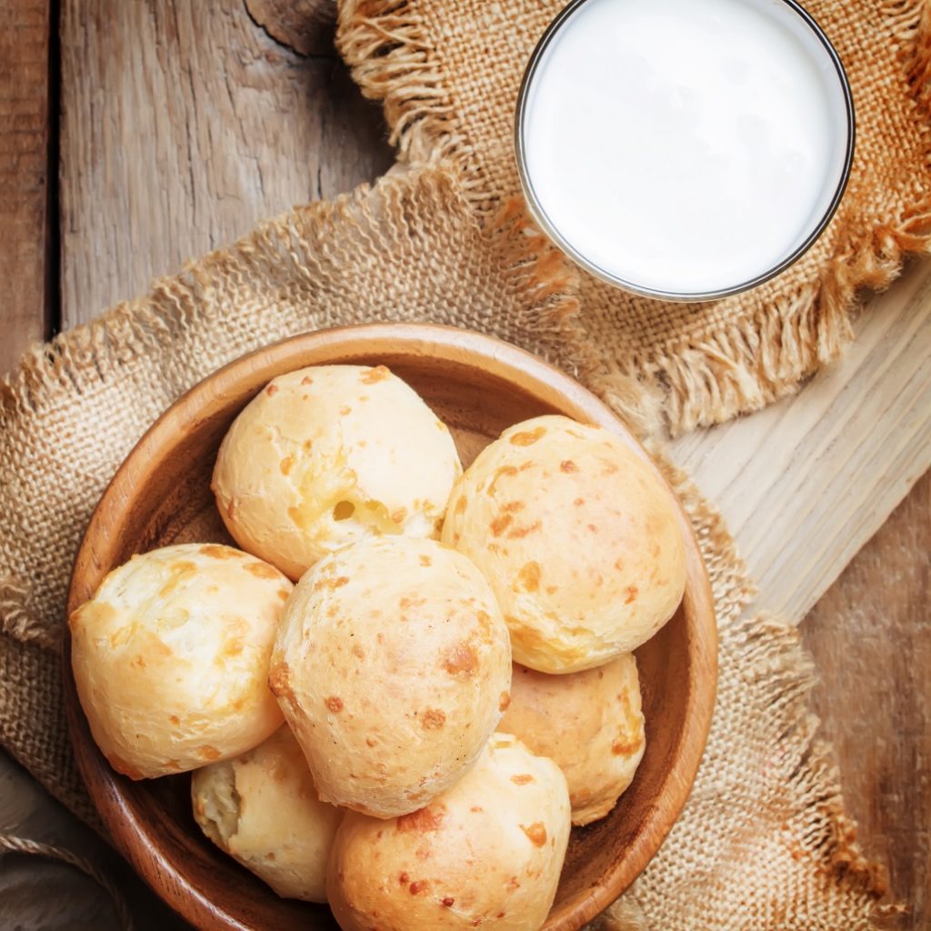 Milk and homemade buns